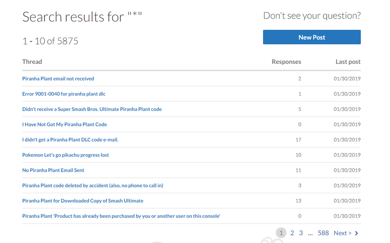 The Nintendo Support forums are full of players having trouble getting access to Piranha Plant.